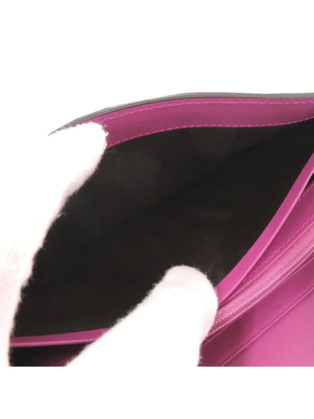 Gucci Guccissima Ribbon Motif Leather Purple Wallet